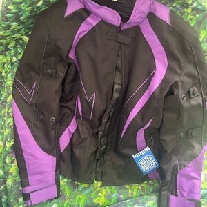 Black and Purple Motorcycle /casual Jacket